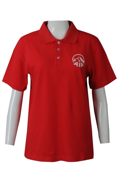 custom Polo shirt design lapel Logo Polo shirt Polo shirt supplier red insurance industry annual ...
