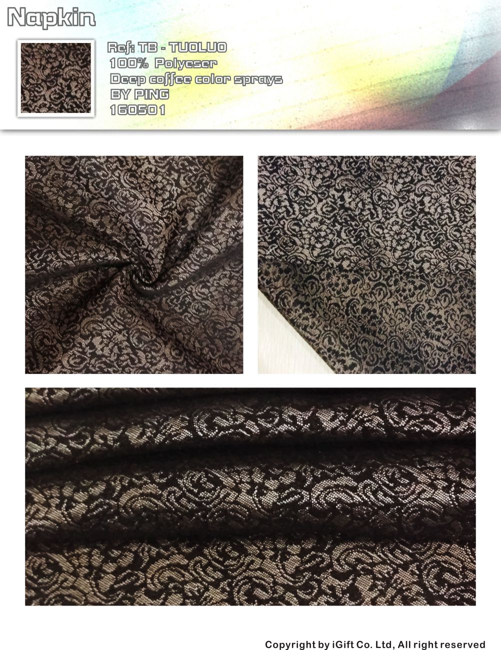 Napkin-deep coffee color sprays