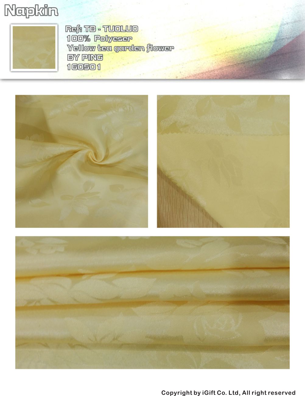 Napkin-yellow tea garden flower