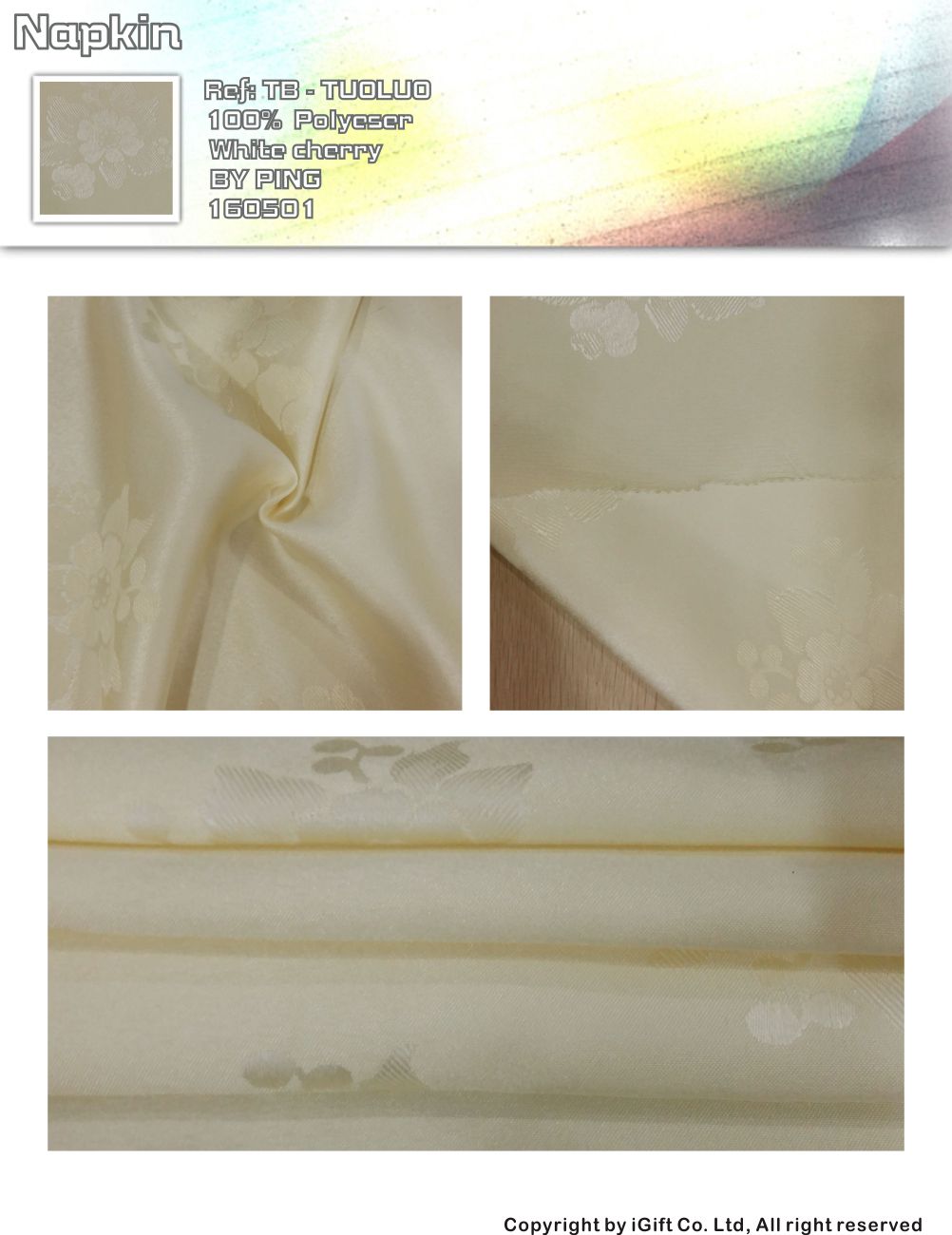 Napkin-white cherry