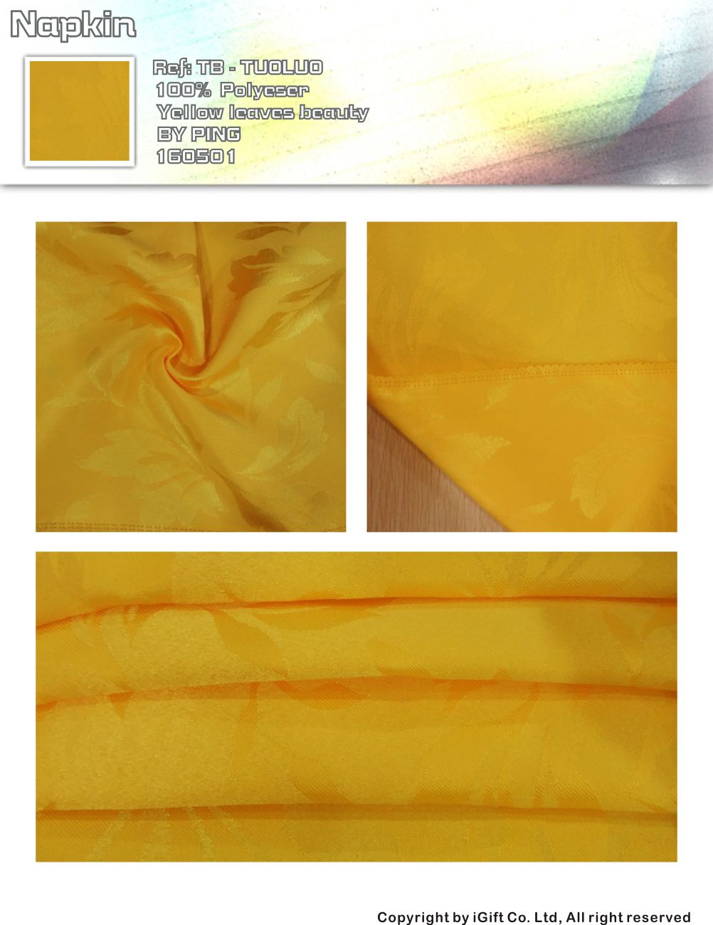Napkin-yellow leaves beauty