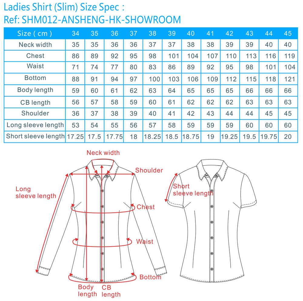 Mens Slim Fit Shirt Size Chart