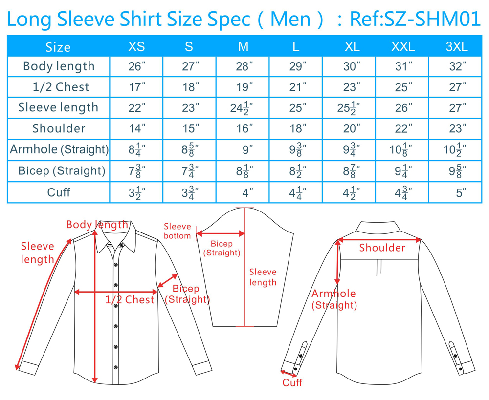 Big And Dress Shirt Size Chart