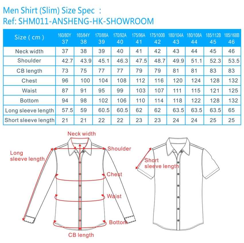 shirt size chart, shirt size chart slim fit, shirt size conversion