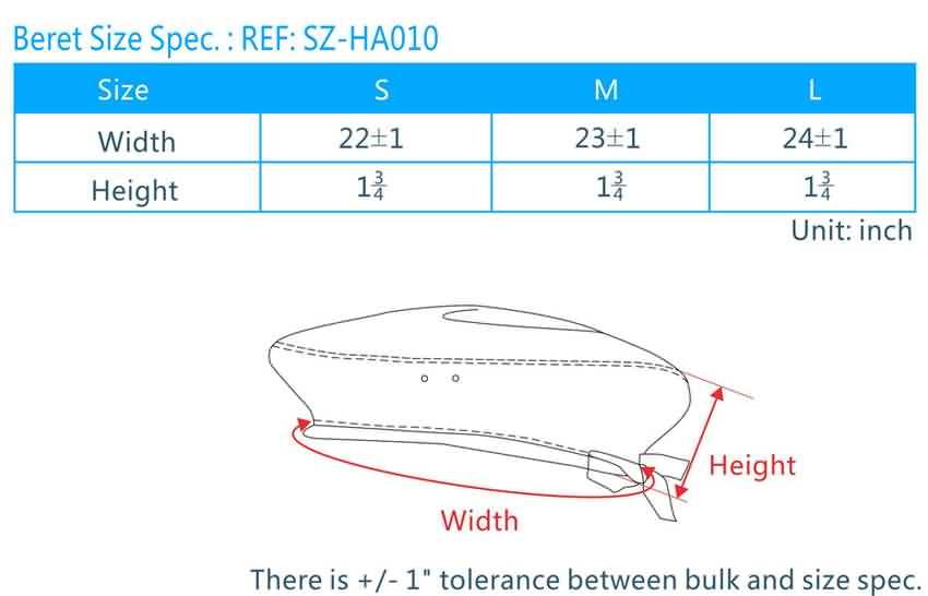 Graduation Cap Size Chart