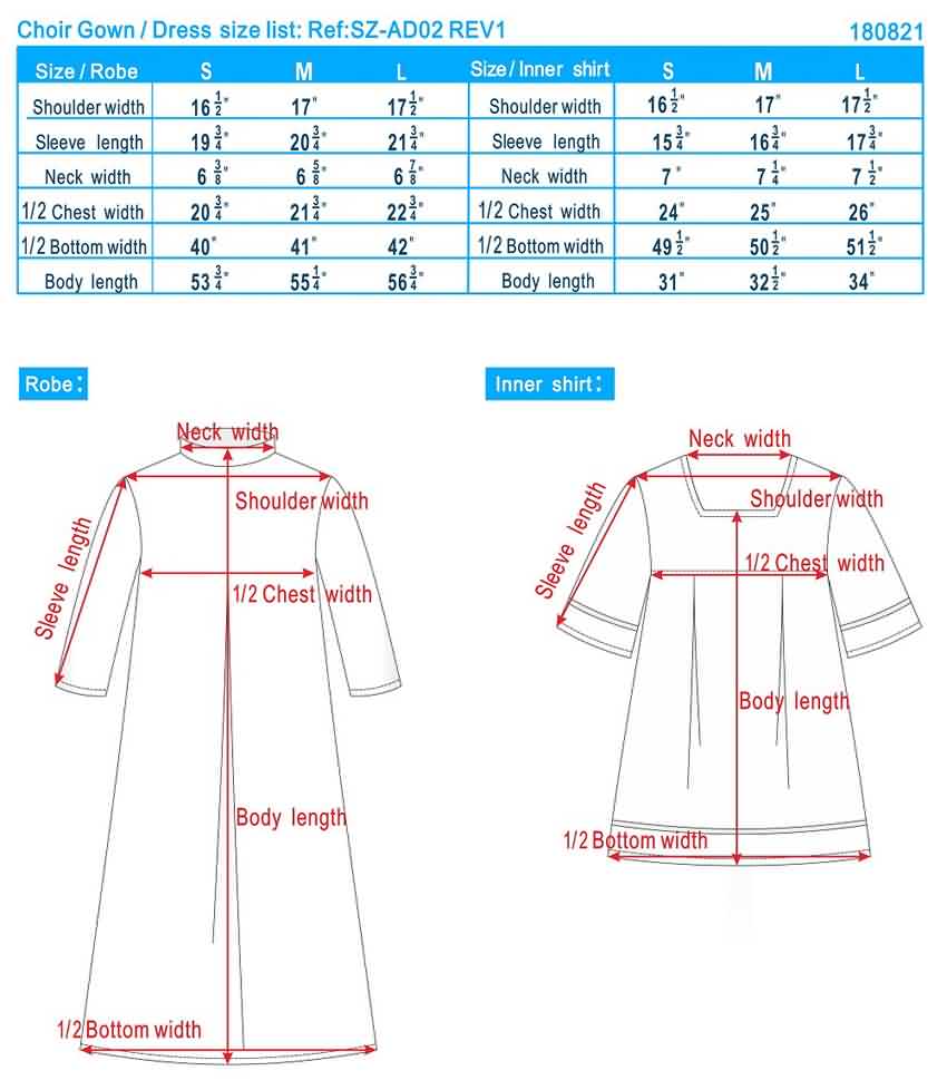 graduation gown size guide college graduation gown sizes choir robe size chart