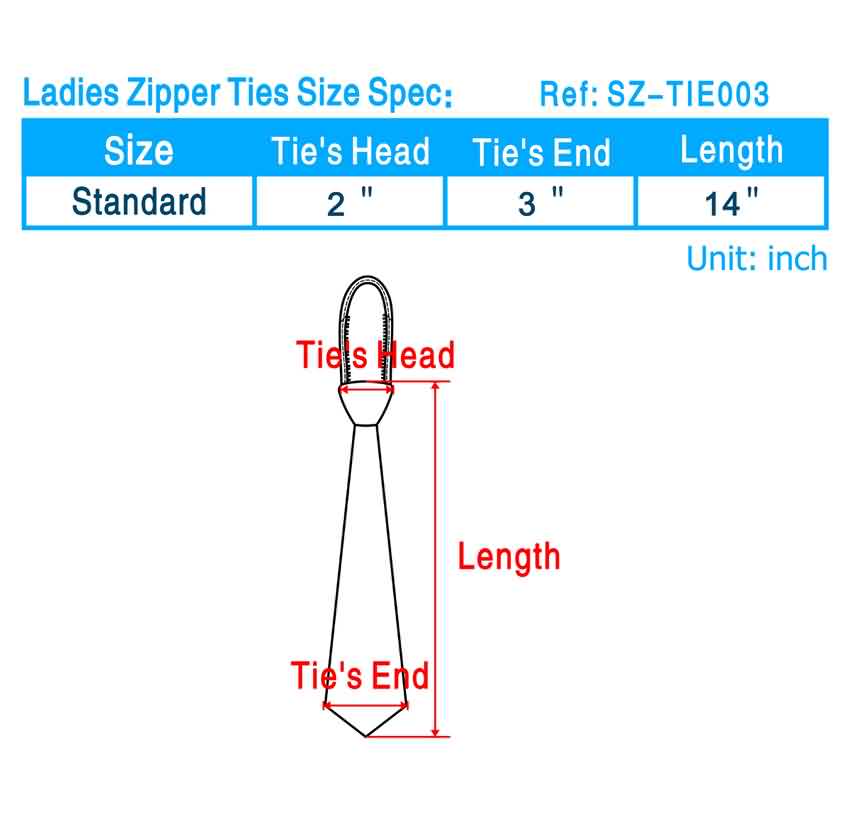 tie size chart, tie length chart, necktie size chart, necktie length