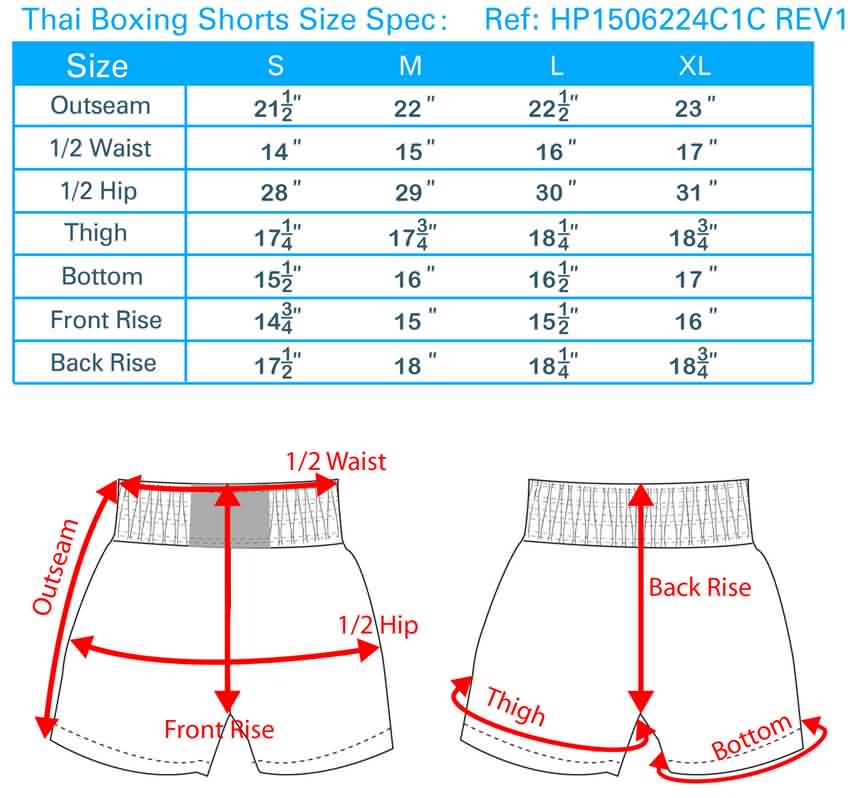 Martial Arts Pants Size Chart