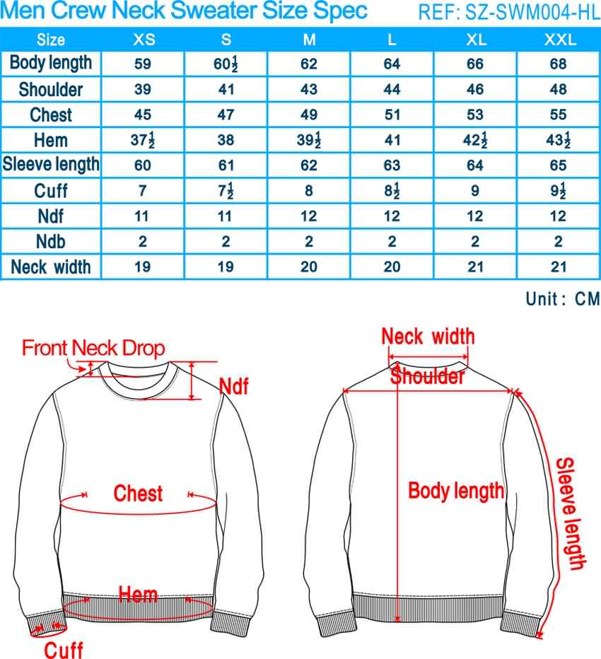 Ralph Sweater Size Chart