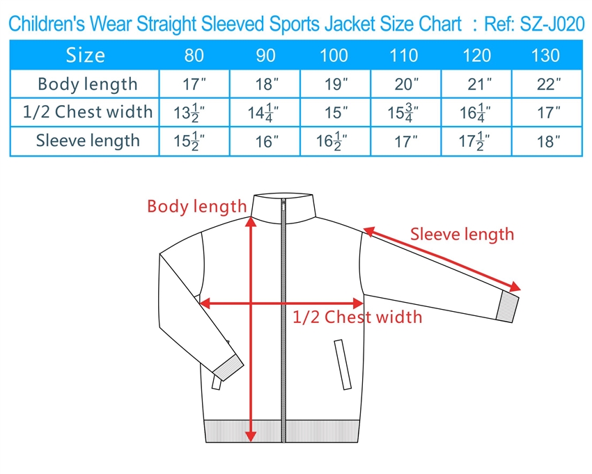 Kids Jacket Size Chart