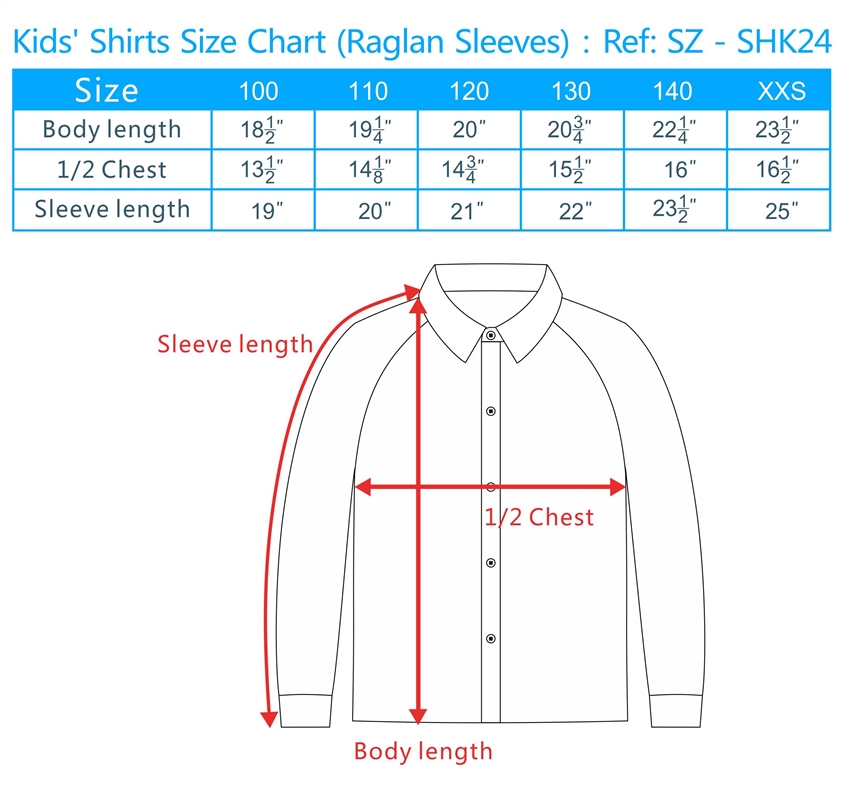 kids jersey sizes