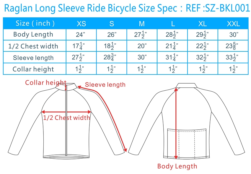 bike jersey size chart, bike jersey size guide, bike uniforms sizing