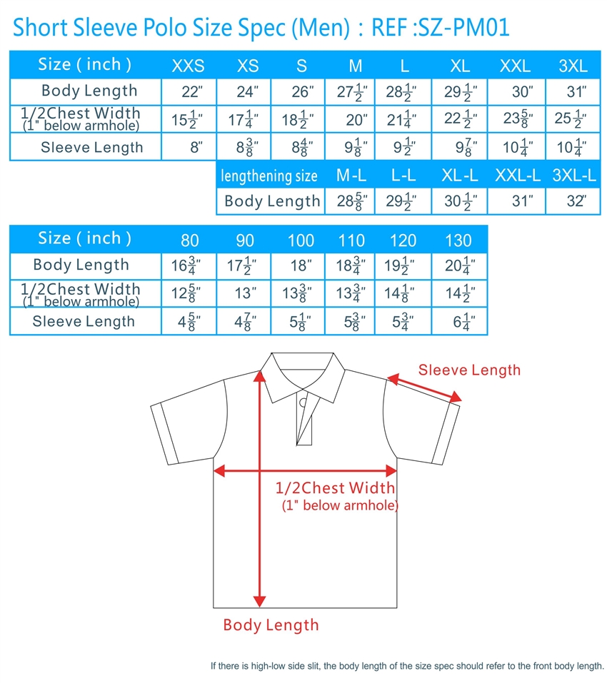 polo t shirt size chart, polo tshirt size guide, mens polo t shirt