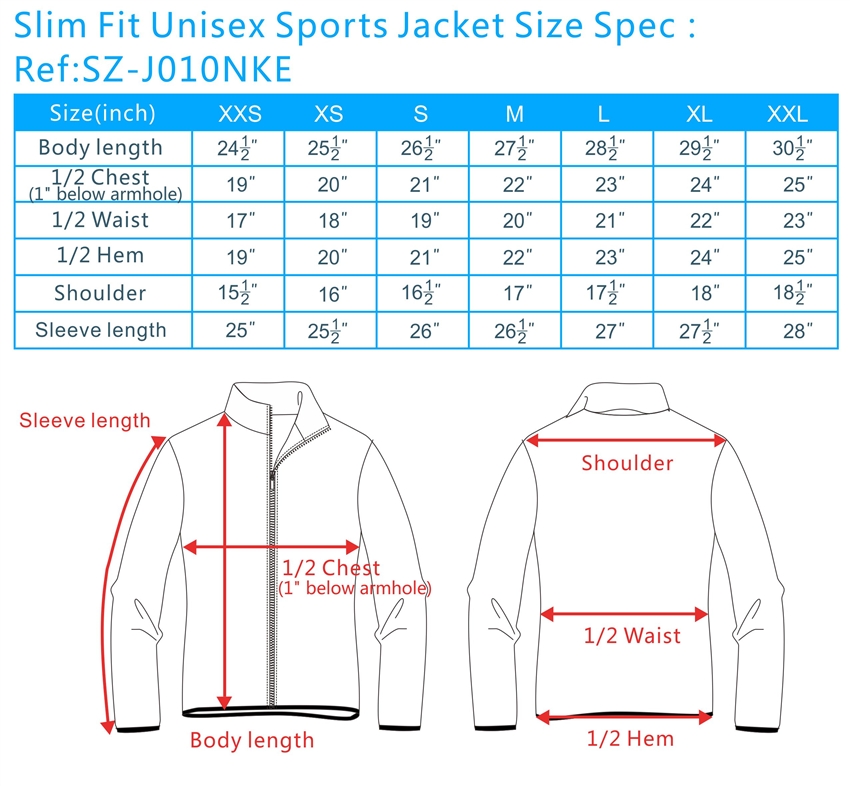 windbreaker sizing chart, windbreaker jacket size chart, mens