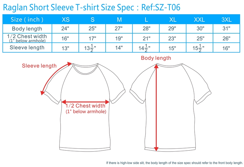 T shirt size s means