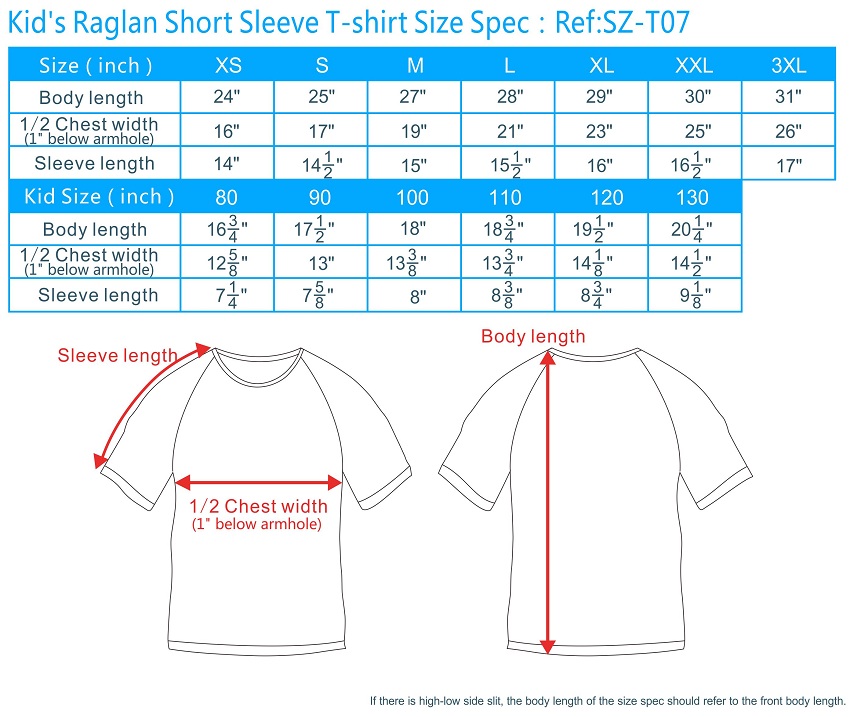 Asian Sweater Size Chart