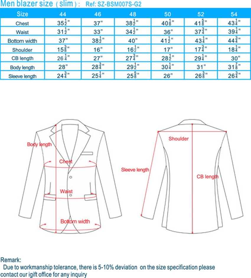 blazer size chart, mens blazer jacket size chart, ladies blazer size ...