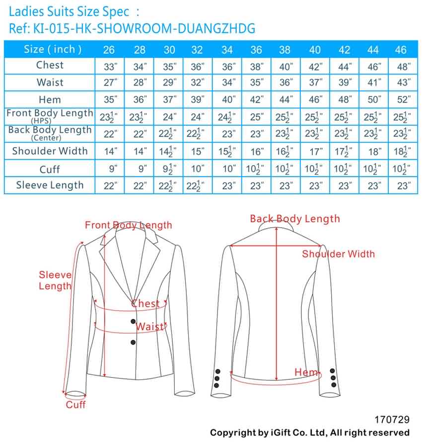 Big And Blazer Size Chart