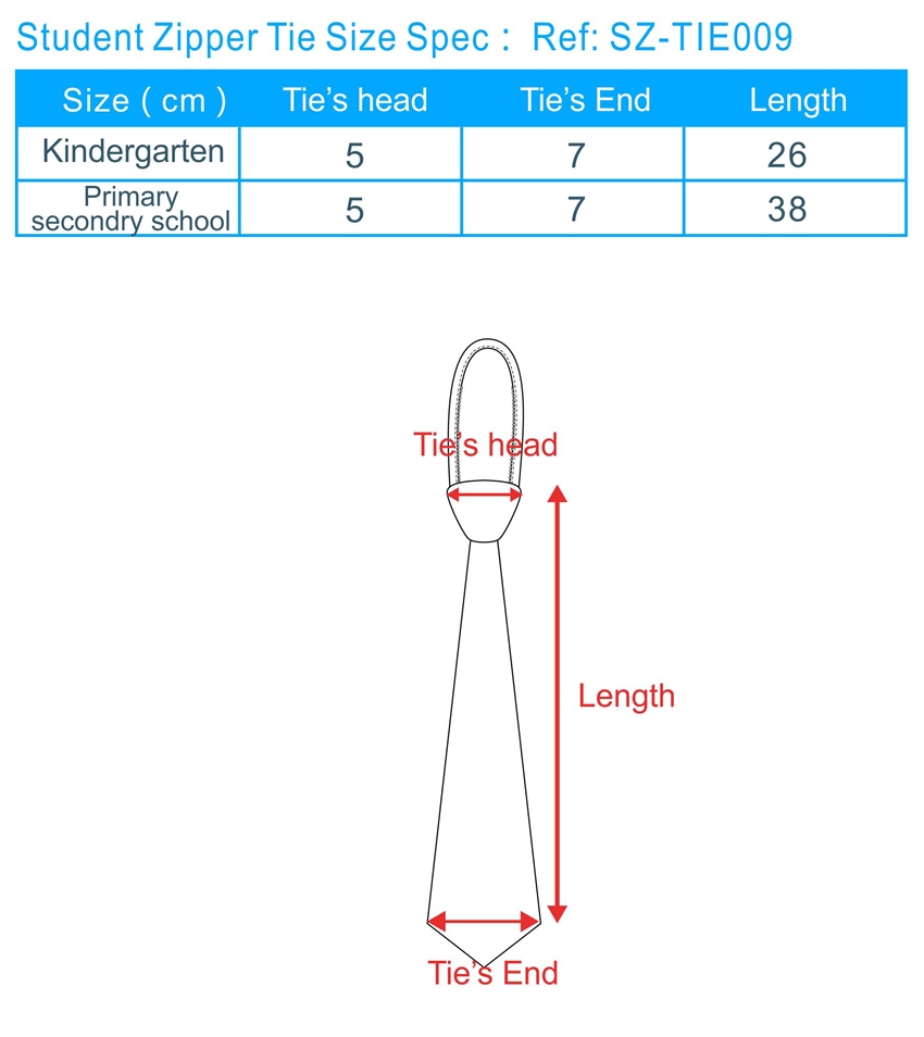 tie size chart, tie length chart, necktie size chart, necktie length